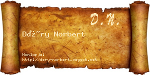 Déry Norbert névjegykártya